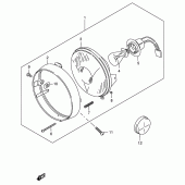 Схема вузла: Фара (E1, E24, E71) для Suzuki TS185