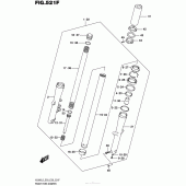 Схема вузла: Вилка передньої осі (Vl800Bl5 E28) для Suzuki VL800 Boulevard C50 BOSS
