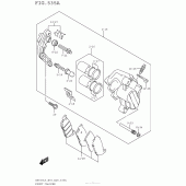 Схема вузла: Передній гальмівний супорт для Suzuki AN650 Burgman (EU analogue of SkyWave)