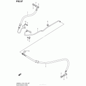 Схема вузла: Задній гальмівний шланг Suzuki AN650 Burgman (EU analogue of SkyWave)