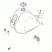 Схема узла: Топливный бак (Model r p9) для Suzuki TS125