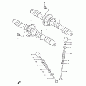 Схема вузла: Розподільний вал & Клапан для Suzuki GSX250 Across