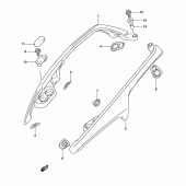 Схема узла: Опоры пассажира (An650k3/lk3/k4/k5) для Suzuki AN650 Burgman (EU analogue of SkyWave)