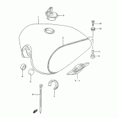 Схема вузла: Паливний бак (Model w) для Suzuki GZ125 Marauder