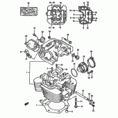 Схема вузла: Головка циліндра для Suzuki DR650 DR650R