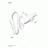 Схема узла: Цепь ГРМ & Натяжитель & Успокоитель для Suzuki DR-Z125 DR-Z125L