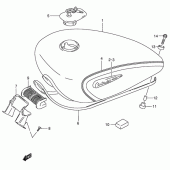 Схема вузла: Паливний бак для Suzuki VS800 Boulevard S50