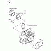 Схема узла: Цилиндр & Поршень для Suzuki DR-Z110