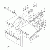 Схема вузла: Задній важіль підвіски (Model k/l) для Suzuki RM250