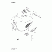 Схема вузла: Паливний бак (Model k6/k7) для Suzuki VL125 Intruder LC