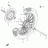 Схема вузла: Переднє колесо Suzuki VS800 Intruder 800
