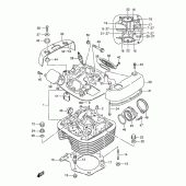 Схема вузла: Головка циліндра Suzuki LS650 Savage