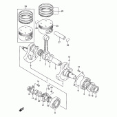 Схема вузла: Колінчастий вал & Поршень для Suzuki DR650 DR650RE