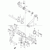 Схема узла: Копирный вал & Вилки & Вал переключения для Suzuki TU125