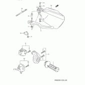 Схема вузла: Правий пульт управління рульовий для Suzuki DR650 DR650SE