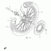 Схема вузла: Переднє колесо Suzuki DR650 DR650SE