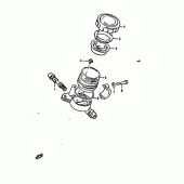 Схема вузла: Передній гальмівний циліндр Suzuki GS1000