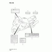 Схема вузла: Інформаційні наклейки (Gsx1300rl1 e14) для Suzuki GSX1300 Hayabusa