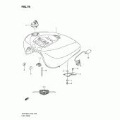 Схема вузла: Паливний бак (Vlr1800tl1 e19) ​​для Suzuki VLR1800 Intruder C1800R/ Boulevard C109R