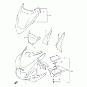 Схема вузла: Передній обтічник (Model p/r/s/t) для Suzuki RF600
