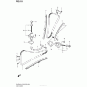 Схема вузла: Ланцюг ГРМ & Натягувач & Заспокоювач Suzuki DL650 V-Strom
