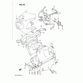 Схема вузла: Кріпильні елементи переднього обтічника для Suzuki GSX-R1100