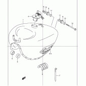 Схема вузла: Паливний бак для Suzuki VL250 Intruder LC (Model k2/k3/k4)