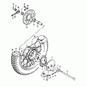 Схема вузла: Заднє колесо Suzuki TS125