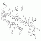 Схема вузла: Передній гальмівний супорт (Model x/y) для Suzuki AN400 Burgman (EU analogue of SkyWave)
