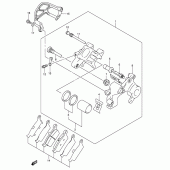 Схема вузла: Задній гальмівний супорт (Model k1/k2/k3) для Suzuki RM250
