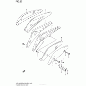 Схема вузла: Задній кронштейн (Vzr1800Bzl4 E03) для Suzuki VZR1800 Boulevard M109R BOSS