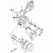 Схема вузла: Задній гальмівний супорт для Suzuki DR350