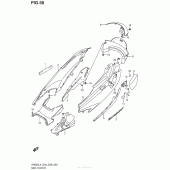 Схема вузла: Бічна кришка для Suzuki AN650 Burgman (EU analogue of SkyWave)