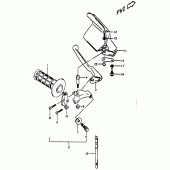 Схема вузла: Ліва ручка керма (E24) для Suzuki DR350