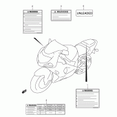 Схема вузла: Інформаційні наклейки для Suzuki GSX-R600