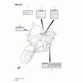 Схема вузла: Інформаційні наклейки (Dl650uel1 e19) ​​для Suzuki DL650 V-Strom