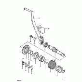 Схема вузла: Кікстартер для Suzuki RM100