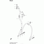Схема узла: Передний тормозной шланг для Suzuki GSX-R600