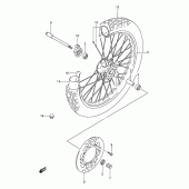 Схема вузла: Переднє колесо Suzuki DR250