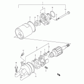 Схема вузла: Електричний стартер (Model k1/k2/k3) для Suzuki GSX600 Katana
