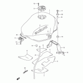 Схема вузла: Паливний бак (Model y/k1) для Suzuki GSX750 Katana