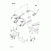 Схема вузла: Задній ліхтар (Стоп-сигнал) для Suzuki GSX-R750