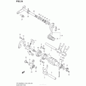 Схема узла: Копирный вал & Вилки & Вал переключения для Suzuki DR-Z400 DR-Z400SM