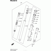 Схема узла: Вилка передней оси (Dl650Al7 E33) для Suzuki DL650 V-Strom