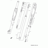Схема вузла: Вилка передньої осі (Model n/p) для Suzuki DR650 DR650S