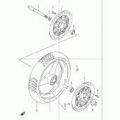 Схема вузла: Переднє колесо Suzuki GSF1200 Bandit