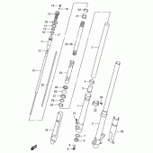 Схема узла: Передняя вилка (Model w) для Suzuki RM125