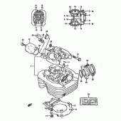 Схема вузла: Головка циліндра для Suzuki DR350