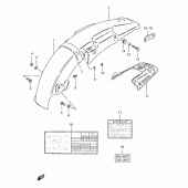 Схема вузла: Заднє крило (Ts185ery/erk1) для Suzuki TS185