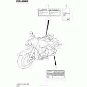 Схема вузла: Інформаційні наклейки (Vl1500Bl7 E28) для Suzuki VL1500 Boulevard C90T BOSS